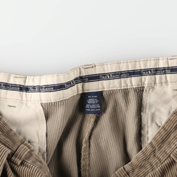 Ralph Lauren Polo Ralph Lauren Two-pleat Corduroy Pants Men's Size W38 cotton Beige type Vintage Second Hand