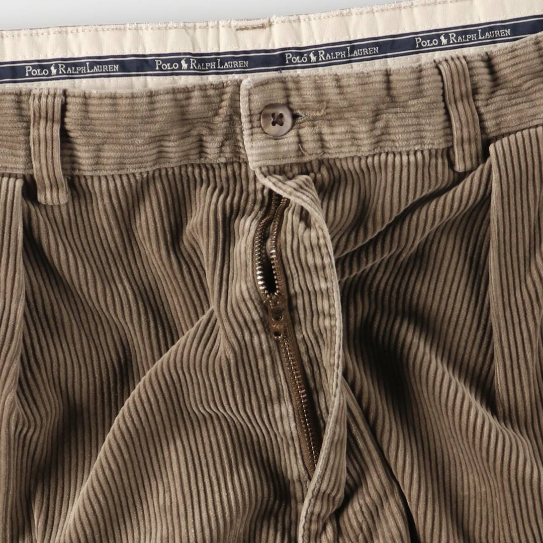 Ralph Lauren Polo Ralph Lauren Two-pleat Corduroy Pants Men's Size W38 cotton Beige type Vintage Second Hand
