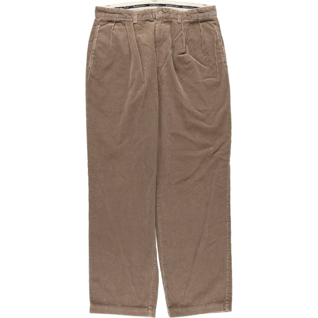 Ralph Lauren Polo Ralph Lauren Two-pleat Corduroy Pants Men's Size W35 cotton Beige type Vintage Second Hand