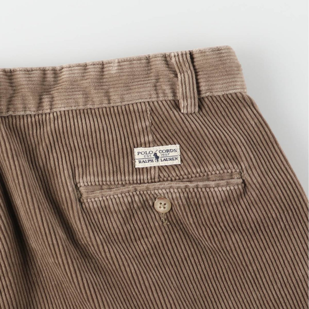 Ralph Lauren Polo Ralph Lauren Two-pleat Corduroy Pants Men's Size W35 cotton Beige type Vintage Second Hand