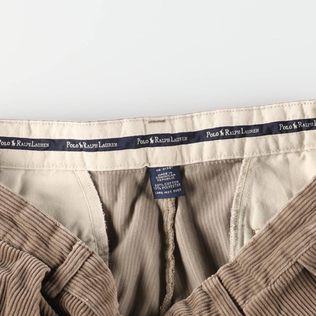 Ralph Lauren Polo Ralph Lauren Two-pleat Corduroy Pants Men's Size W35 cotton Beige type Vintage Second Hand