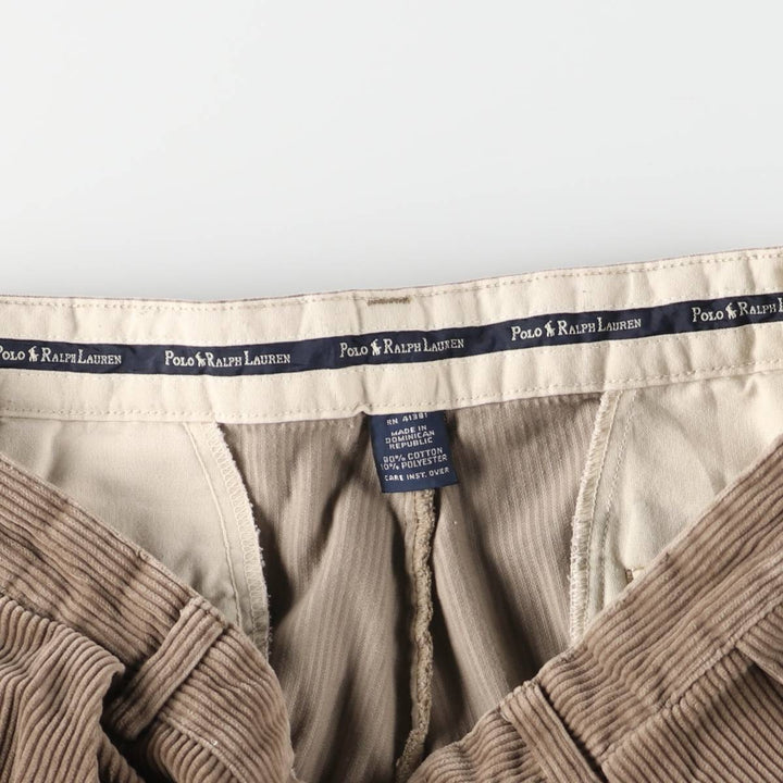 Ralph Lauren Polo Ralph Lauren Two-pleat Corduroy Pants Men's Size W35 cotton Beige type Vintage Second Hand