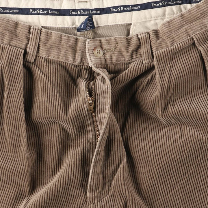 Ralph Lauren Polo Ralph Lauren Two-pleat Corduroy Pants Men's Size W35 cotton Beige type Vintage Second Hand