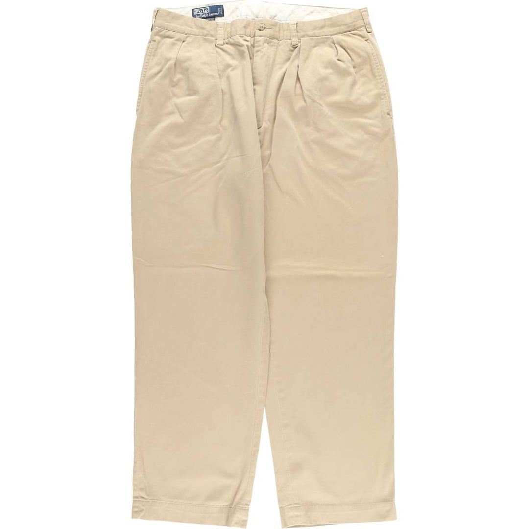 Ralph Lauren POLO by Ralph Lauren ANDREW PANT Two-pleat chino pants for men, equivalent to w36 cotton Beige type Vintage Second Hand