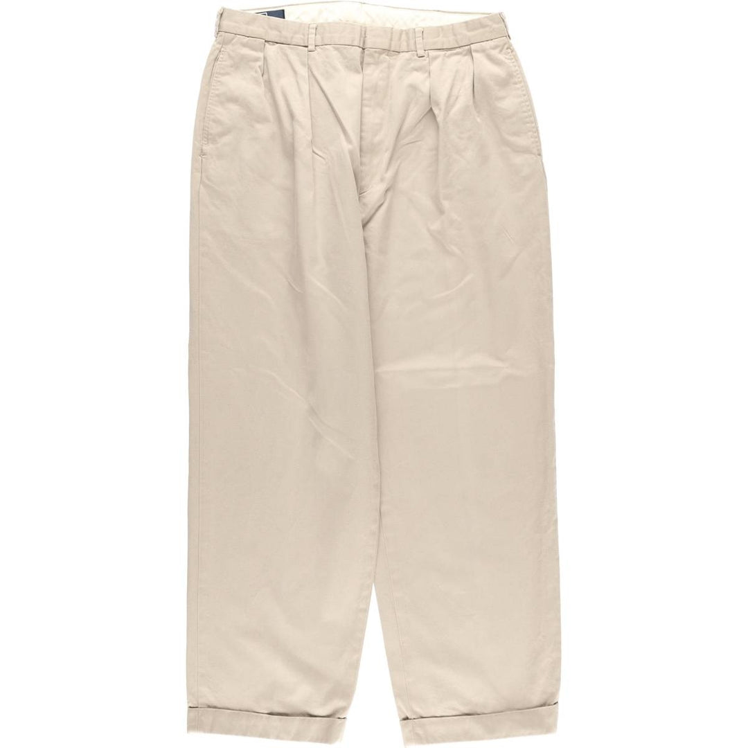 Ralph Lauren POLO by Ralph Lauren Two-pleat Chino Pants for Men, W34 equivalent cotton Beige type Vintage Second Hand