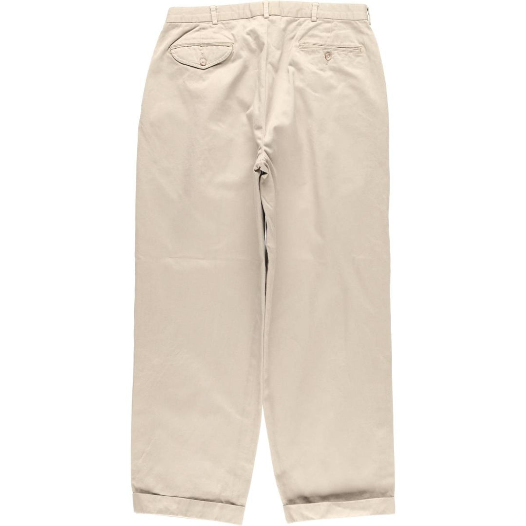 Ralph Lauren POLO by Ralph Lauren Two-pleat Chino Pants for Men, W34 equivalent cotton Beige type Vintage Second Hand