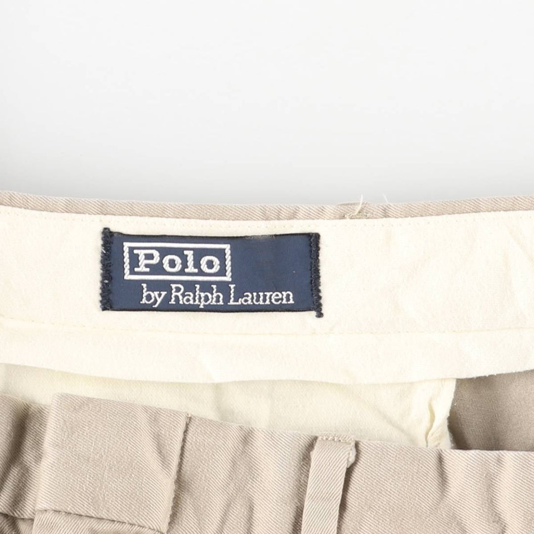 Ralph Lauren POLO by Ralph Lauren Two-pleat Chino Pants for Men, W34 equivalent cotton Beige type Vintage Second Hand