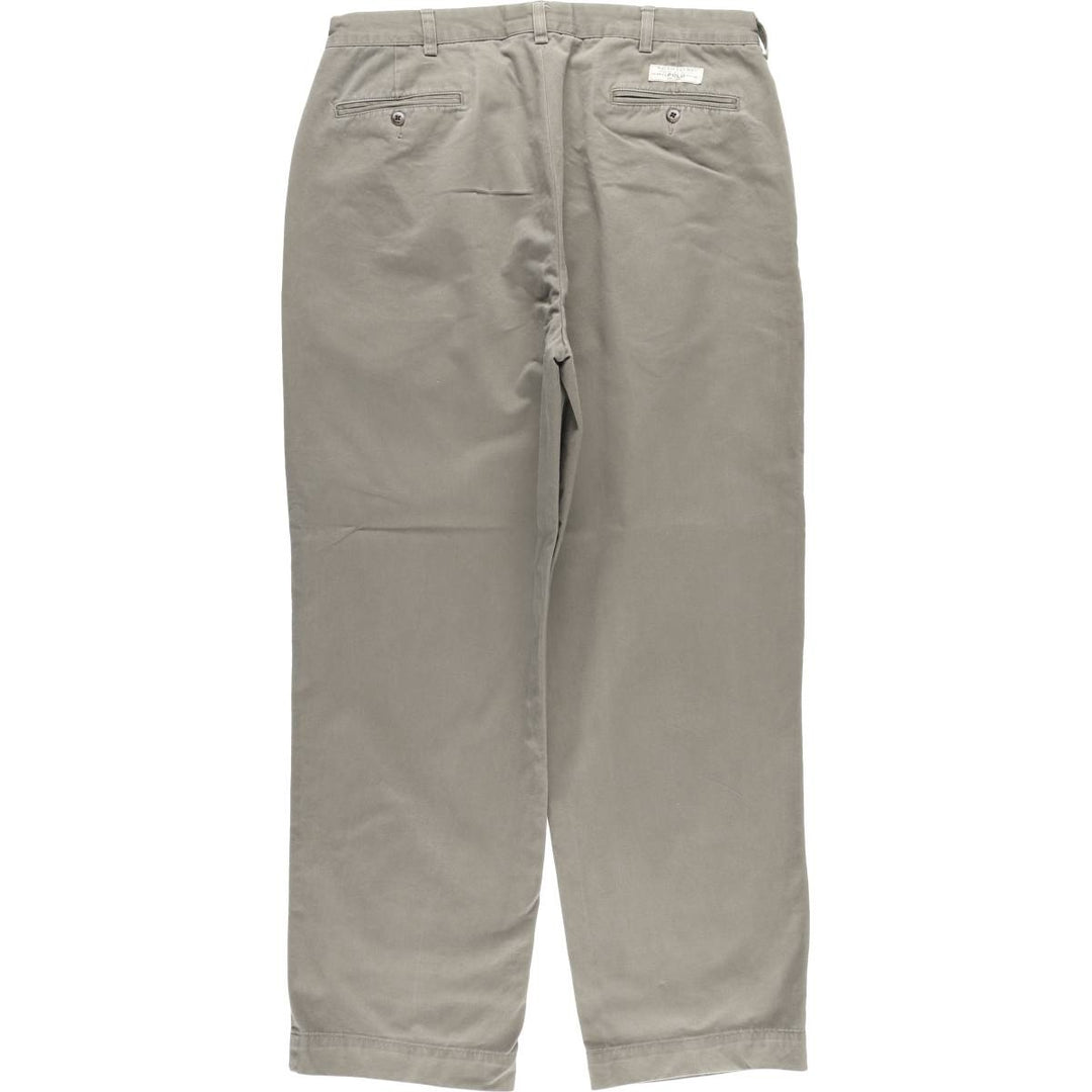 Ralph Lauren POLO by Ralph Lauren ANDREW PANT, two-pleat chino pants, men's, W35 equivalent cotton Charcoal Vintage Second Hand