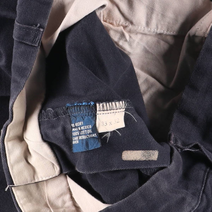 Ralph Lauren POLO by Ralph Lauren ANDREW PANT Two-pleat chino pants for men, equivalent to W31 cotton navy blue type Vintage Second Hand