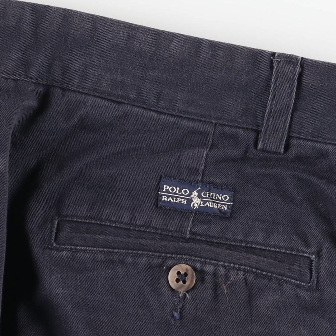 Ralph Lauren POLO by Ralph Lauren ANDREW PANT Two-pleat chino pants for men, equivalent to W31 cotton navy blue type Vintage Second Hand