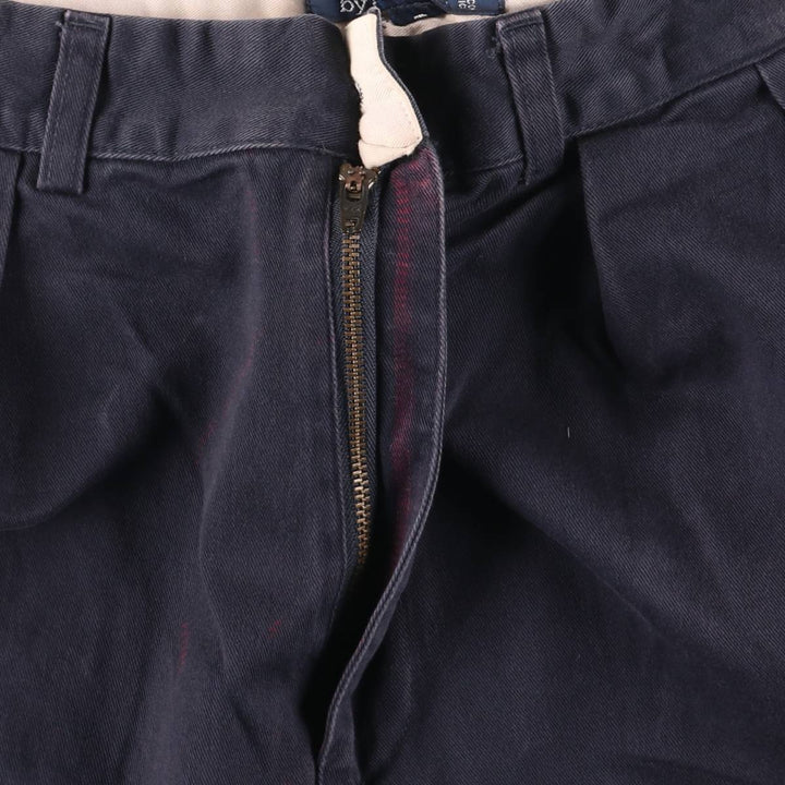 Ralph Lauren POLO by Ralph Lauren ANDREW PANT Two-pleat chino pants for men, equivalent to W31 cotton navy blue type Vintage Second Hand