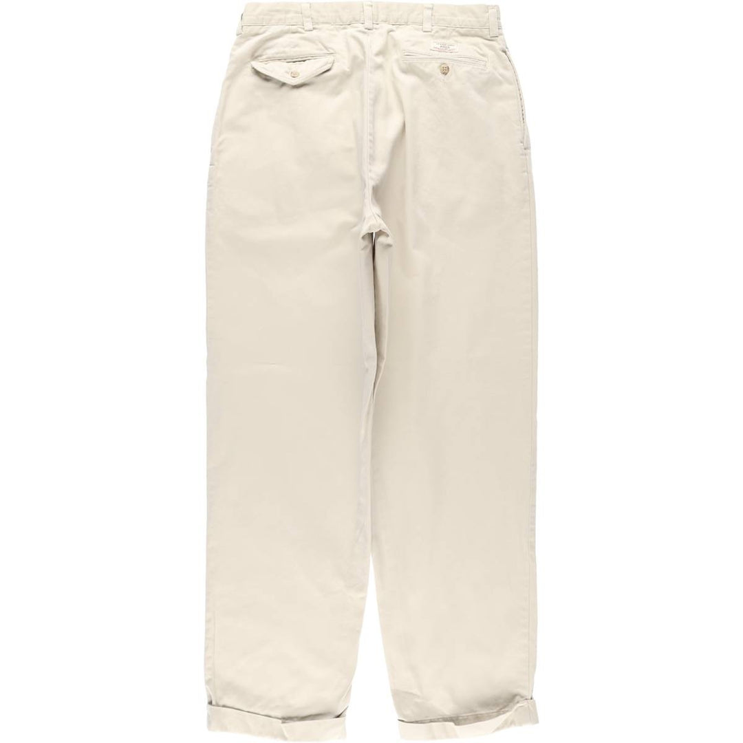 Ralph Lauren POLO by Ralph Lauren HAMMOND PANT, two-pleat chino pants, men's, W33 equivalent cotton pale white type Vintage Second Hand