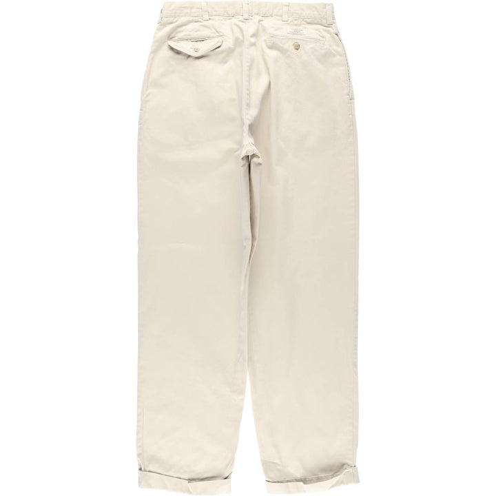 Ralph Lauren POLO by Ralph Lauren HAMMOND PANT, two-pleat chino pants, men's, W33 equivalent cotton pale white type Vintage Second Hand