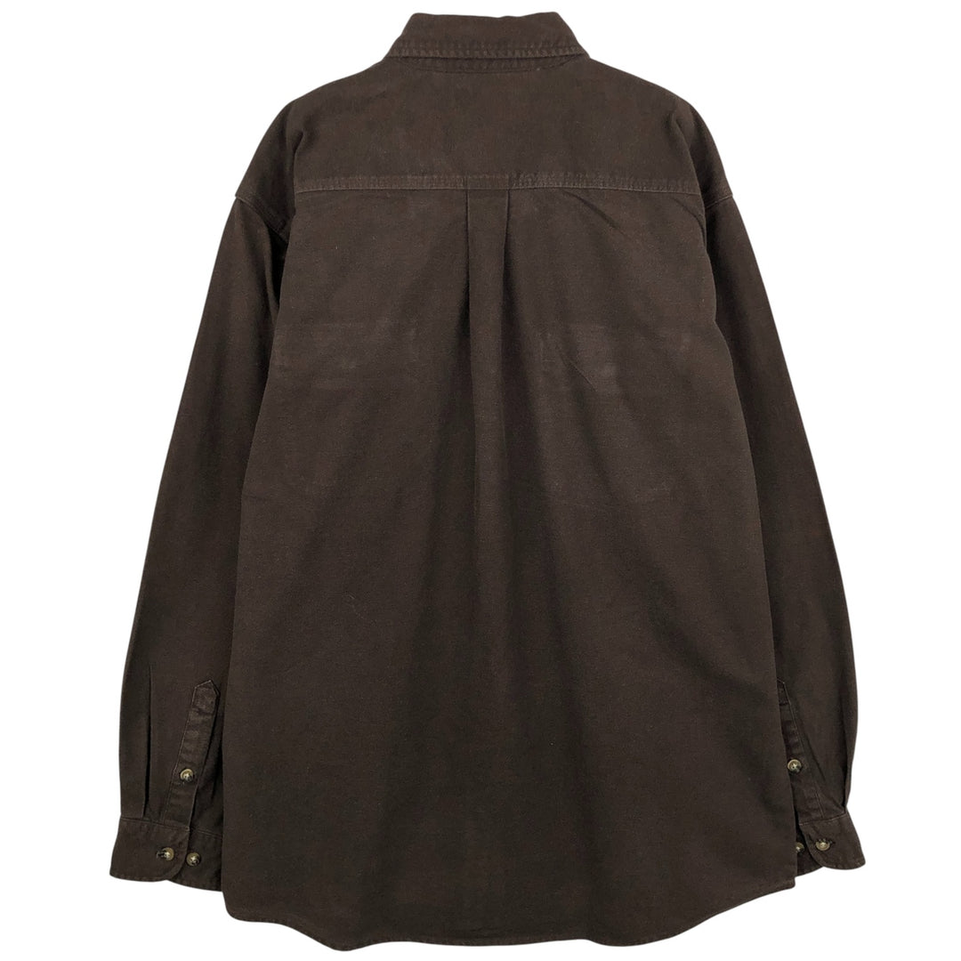 Carhartt Long Sleeve Light Flannel Shirt, Men's XL cotton brown type Vintage Second Hand