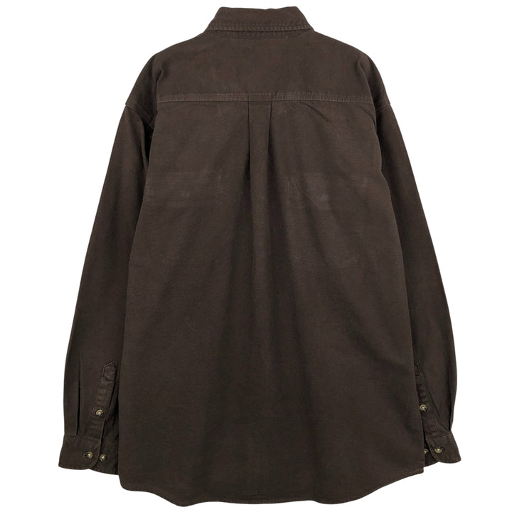 Carhartt Long Sleeve Light Flannel Shirt, Men's XL cotton brown type Vintage Second Hand