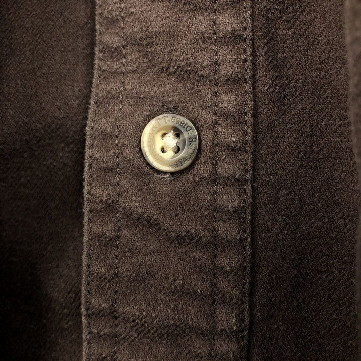 Carhartt Long Sleeve Light Flannel Shirt, Men's XL cotton brown type Vintage Second Hand