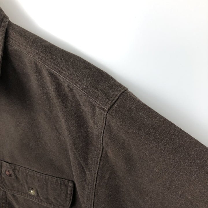 Carhartt Long Sleeve Light Flannel Shirt, Men's XL cotton brown type Vintage Second Hand