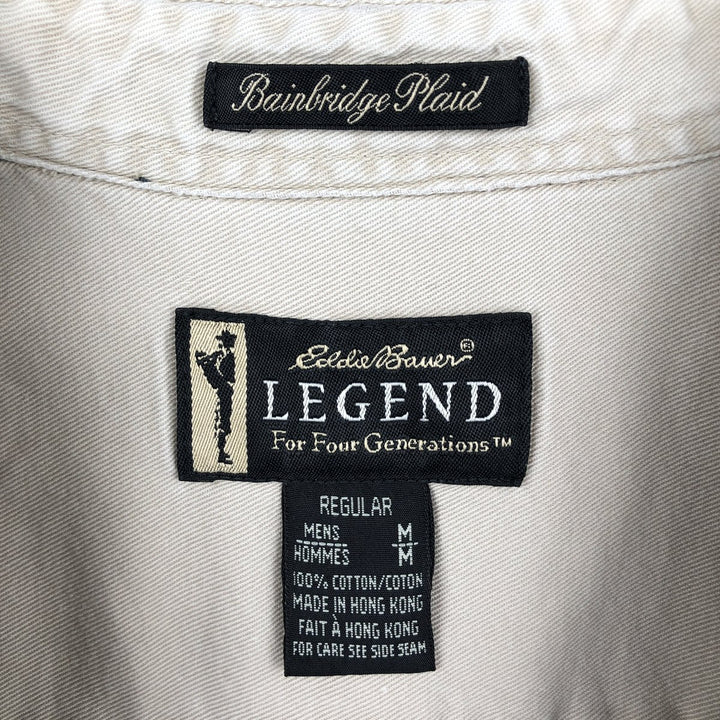 Eddie Bauer LEGENDS flannel check shirt, men's size M cotton white type Vintage Second Hand