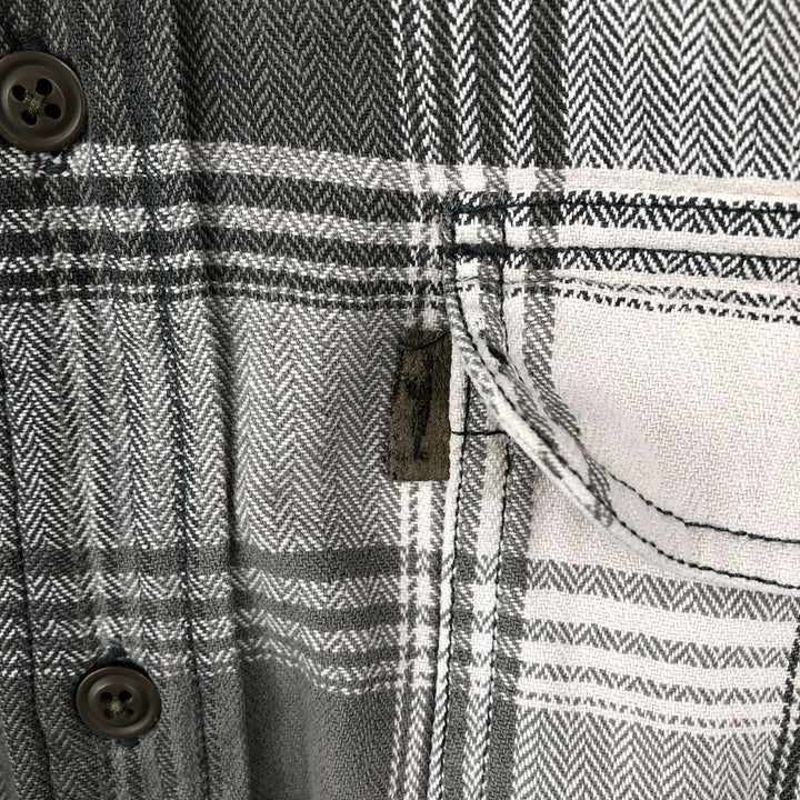 Eddie Bauer LEGENDS flannel check shirt, men's size M cotton white type Vintage Second Hand