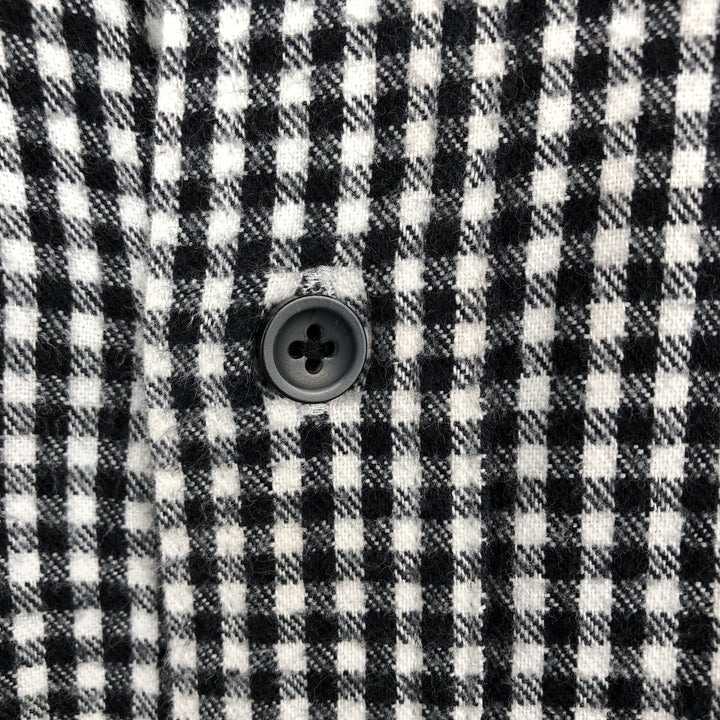 90s-00'S LL Bean Slightly Fitted Gingham Check Long Sleeve Button-Down Light Flannel Check Shirt, Men's Size L cotton white type Vintage Second Hand