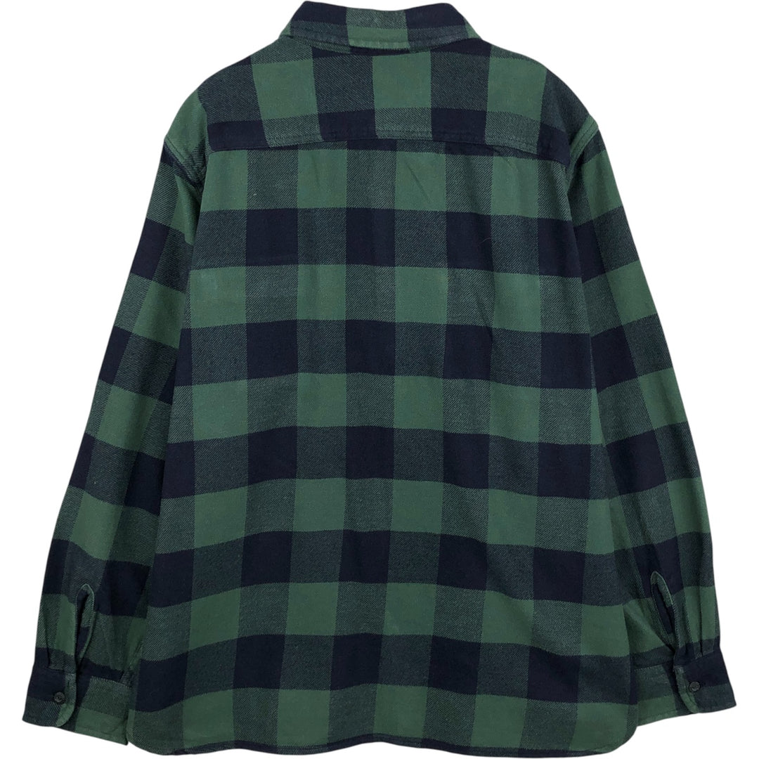 Levi's Buffalo Check Long Sleeve Flannel Check Shirt, Men's Size XL cotton green type Vintage Second Hand