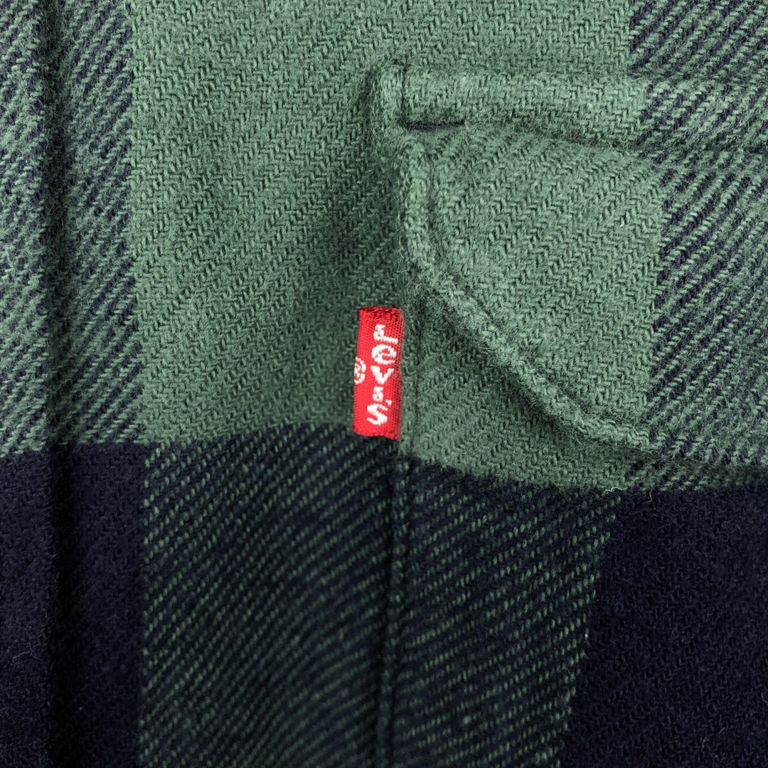 Levi's Buffalo Check Long Sleeve Flannel Check Shirt, Men's Size XL cotton green type Vintage Second Hand