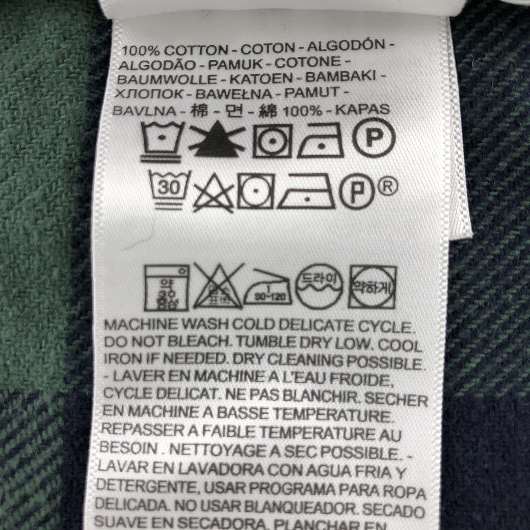 Levi's Buffalo Check Long Sleeve Flannel Check Shirt, Men's Size XL cotton green type Vintage Second Hand