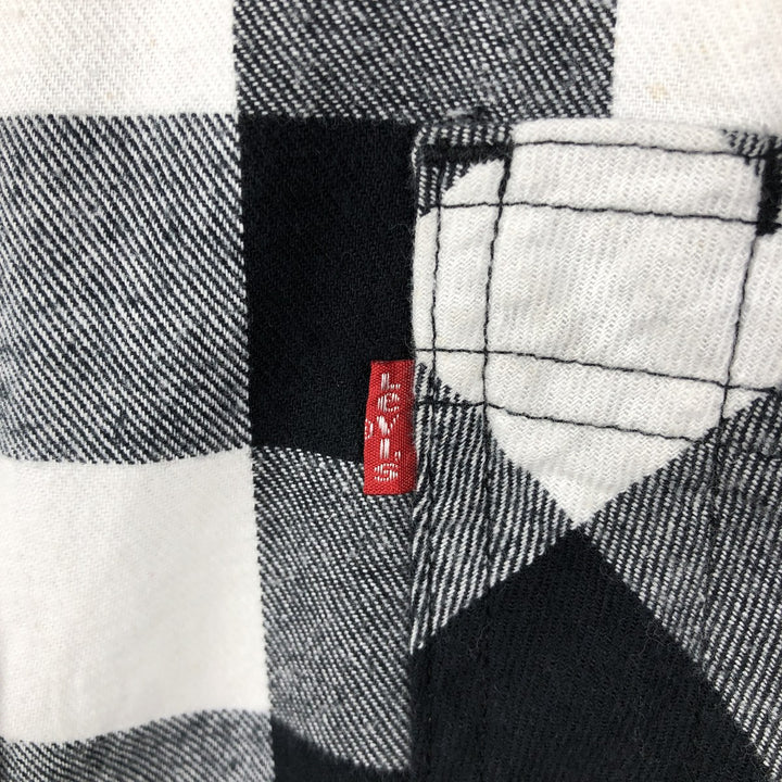 Levi's Long Sleeve Light Flannel Check Shirt, Men's Size XL cotton white type Vintage Second Hand