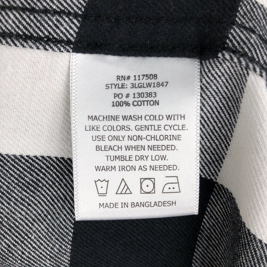 Levi's Long Sleeve Light Flannel Check Shirt, Men's Size XL cotton white type Vintage Second Hand