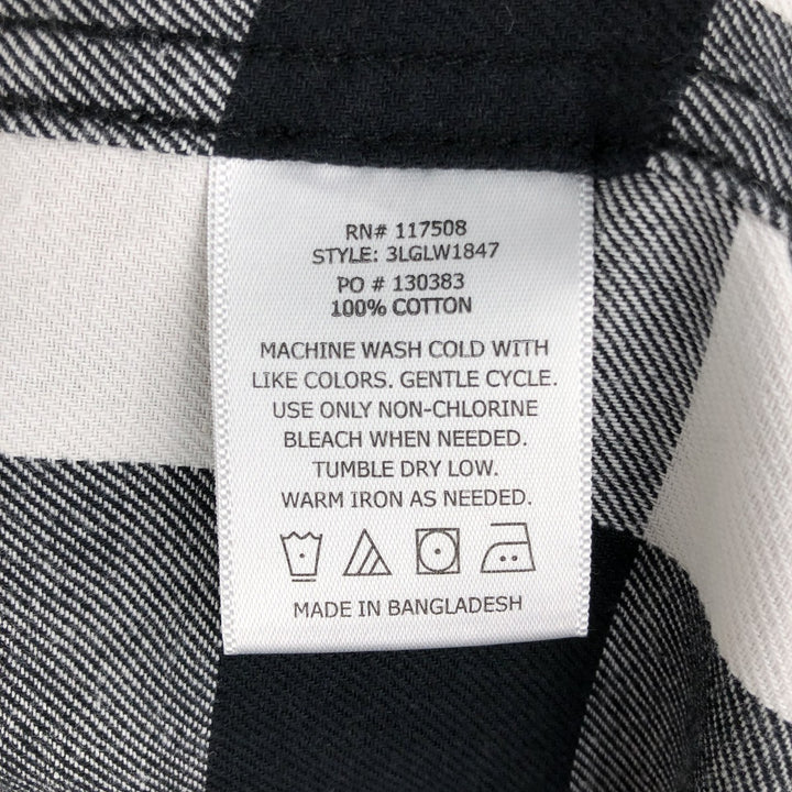 Levi's Long Sleeve Light Flannel Check Shirt, Men's Size XL cotton white type Vintage Second Hand