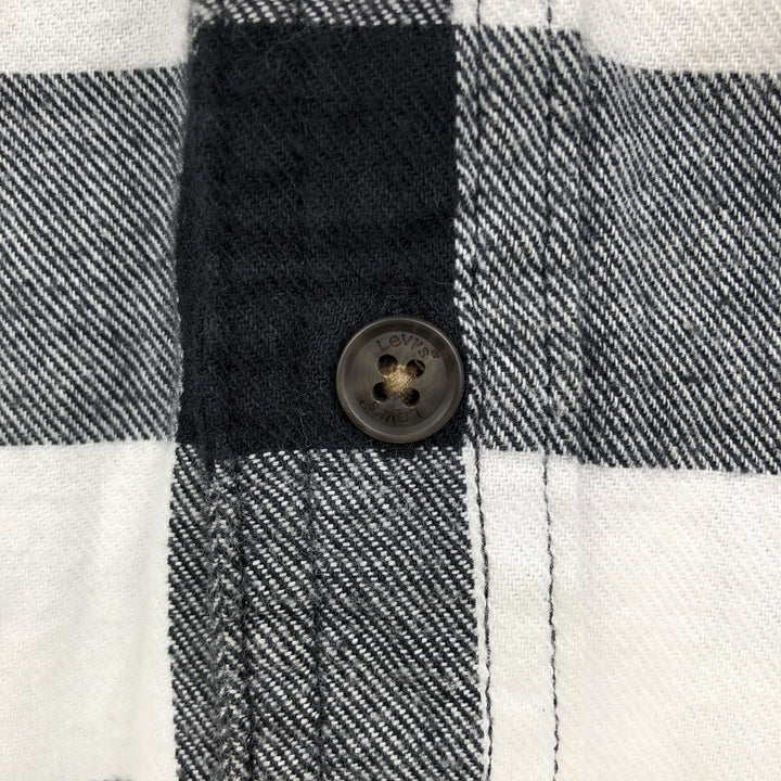 Levi's Long Sleeve Light Flannel Check Shirt, Men's Size XL cotton white type Vintage Second Hand