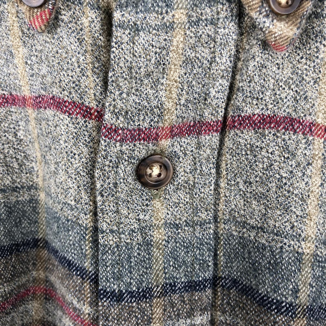 Eddie Bauer Long Sleeve Button Down Flannel Check Shirt, Men's Size L cotton red type Vintage Second Hand