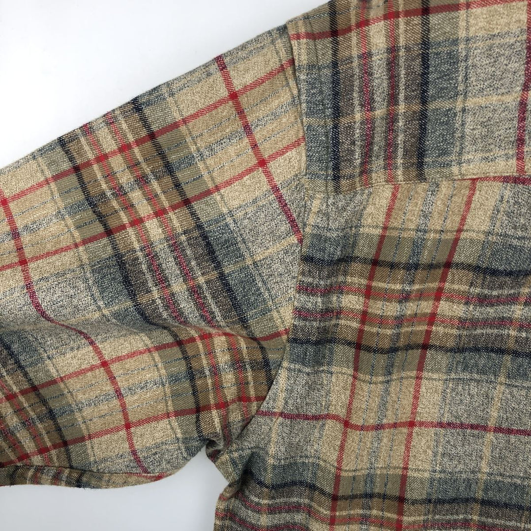 Eddie Bauer Long Sleeve Button Down Flannel Check Shirt, Men's Size L cotton red type Vintage Second Hand