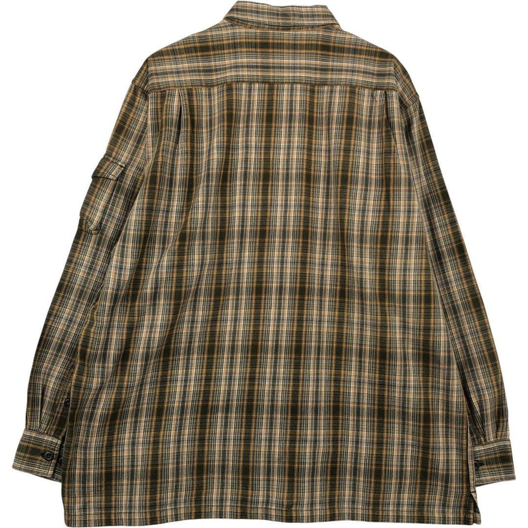 90'S - Vintage GAP Long Sleeve Flannel Check Shirt, Men's Size Medium cotton Khaki type Vintage Second Hand