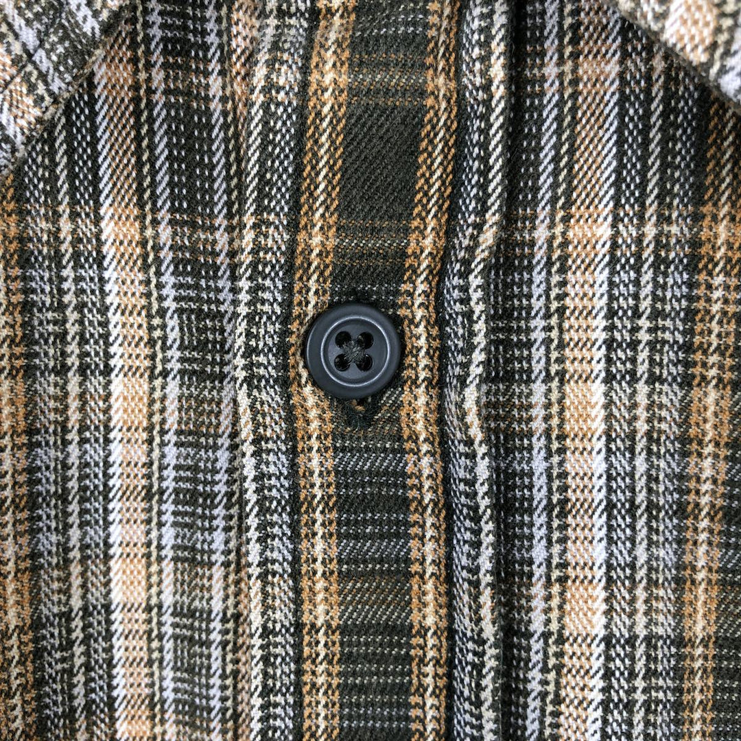 90'S - Vintage GAP Long Sleeve Flannel Check Shirt, Men's Size Medium cotton Khaki type Vintage Second Hand