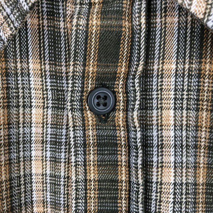 90'S - Vintage GAP Long Sleeve Flannel Check Shirt, Men's Size Medium cotton Khaki type Vintage Second Hand