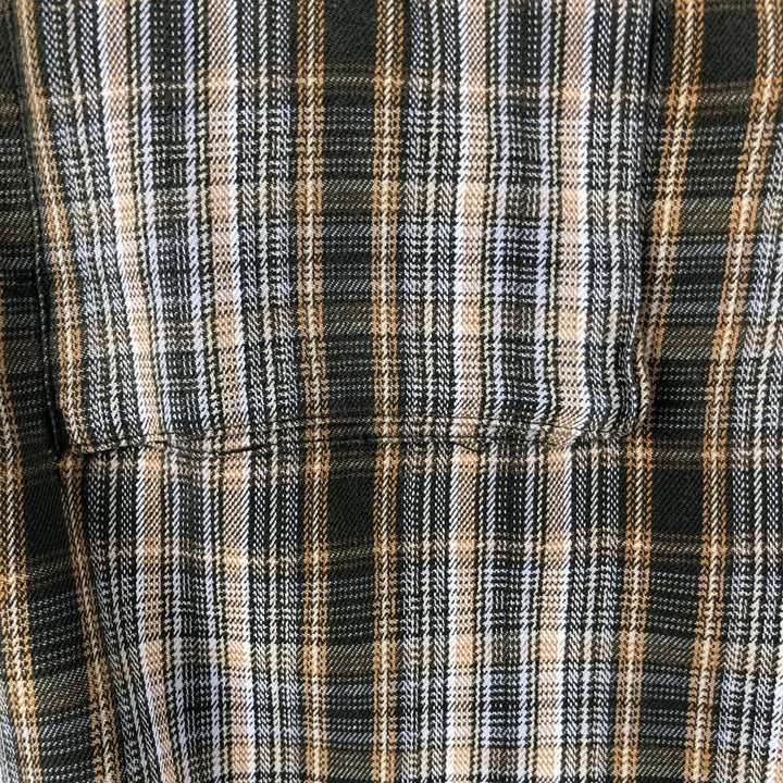 90'S - Vintage GAP Long Sleeve Flannel Check Shirt, Men's Size Medium cotton Khaki type Vintage Second Hand