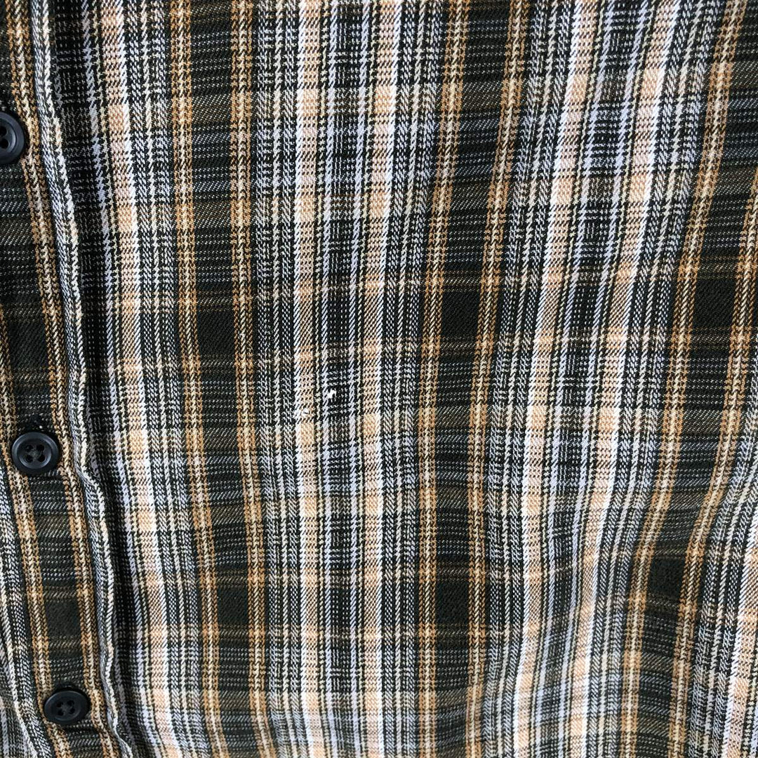 90'S - Vintage GAP Long Sleeve Flannel Check Shirt, Men's Size Medium cotton Khaki type Vintage Second Hand