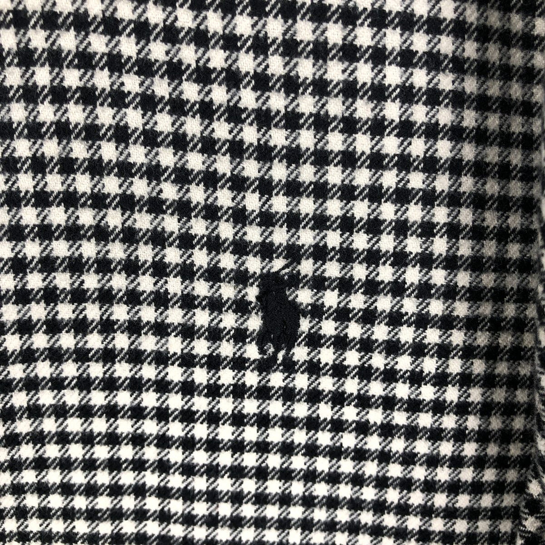 POLO by Ralph Lauren MARLOWE gingham check long-sleeved flannel shirt, men's size XL cotton white type Vintage Second Hand