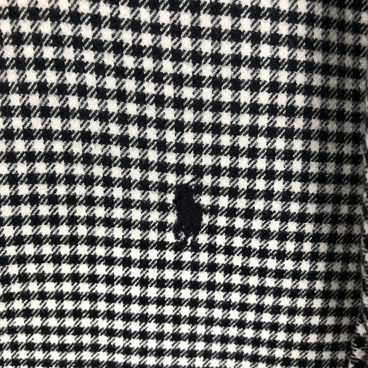 POLO by Ralph Lauren MARLOWE gingham check long-sleeved flannel shirt, men's size XL cotton white type Vintage Second Hand