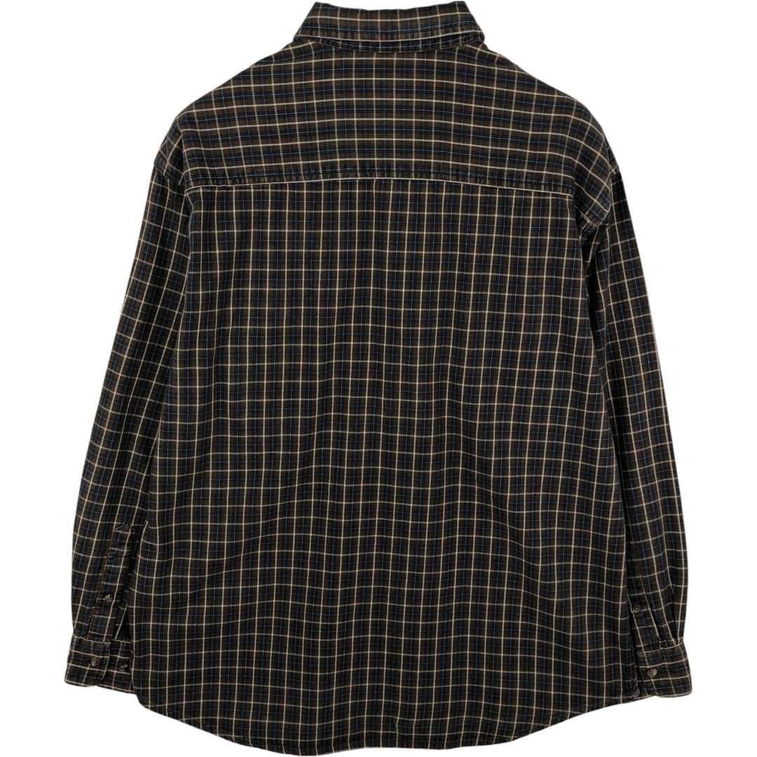 Dockers Light Flannel Check Shirt, Long Sleeve, Button-Down, Men's, Size M cotton navy blue type Vintage Second Hand