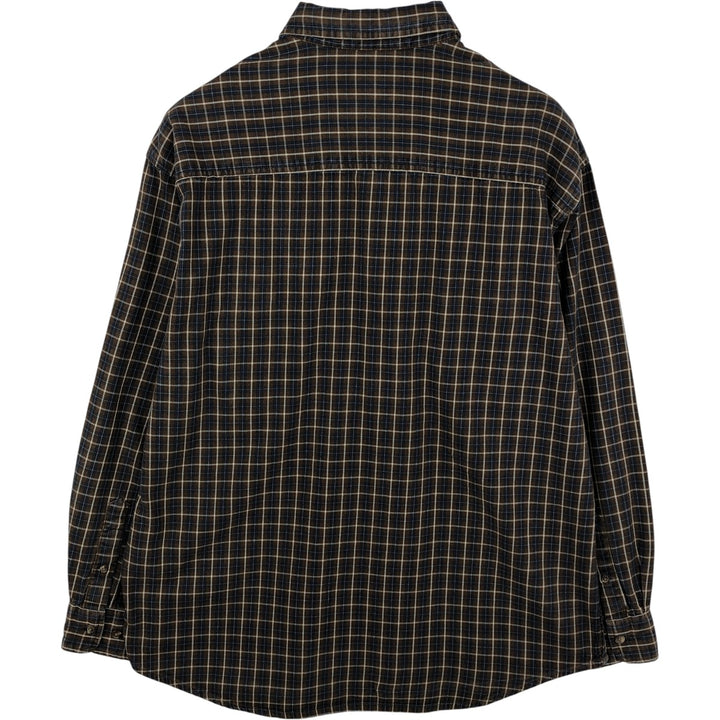 Dockers Light Flannel Check Shirt, Long Sleeve, Button-Down, Men's, Size M cotton navy blue type Vintage Second Hand