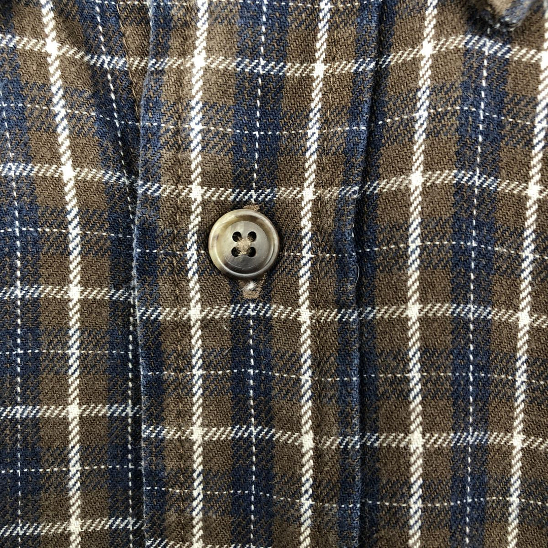 Dockers Light Flannel Check Shirt, Long Sleeve, Button-Down, Men's, Size M cotton navy blue type Vintage Second Hand