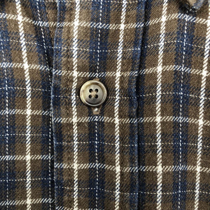 Dockers Light Flannel Check Shirt, Long Sleeve, Button-Down, Men's, Size M cotton navy blue type Vintage Second Hand