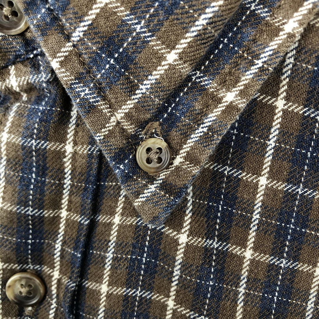 Dockers Light Flannel Check Shirt, Long Sleeve, Button-Down, Men's, Size M cotton navy blue type Vintage Second Hand