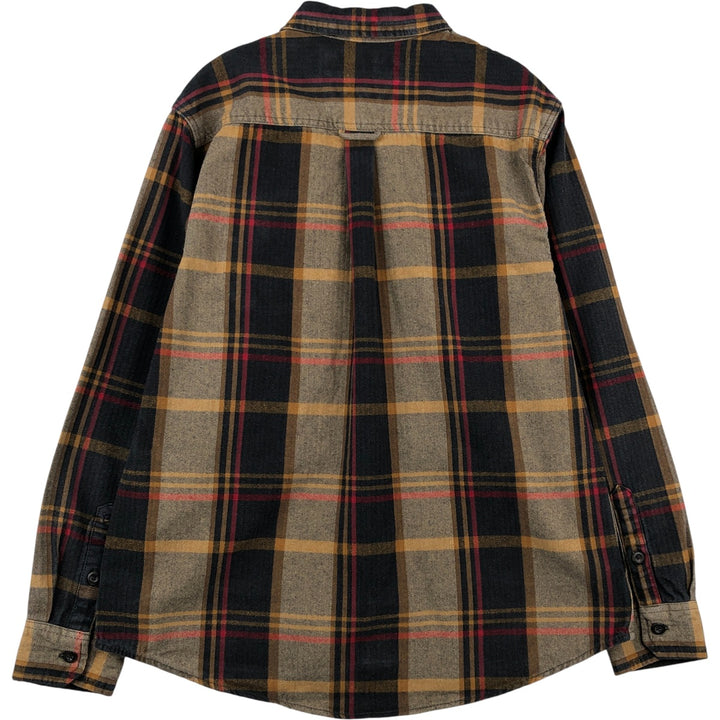 ORVIS Long Sleeve Flannel Check Shirt, Men's Size L unclear brown type Vintage Second Hand