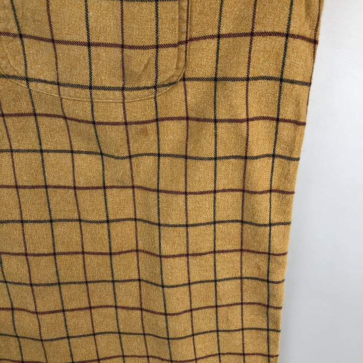 Eddie Bauer Long Sleeve Button Down Light Flannel Check Shirt, Men's Size L cotton yellow type Vintage Second Hand