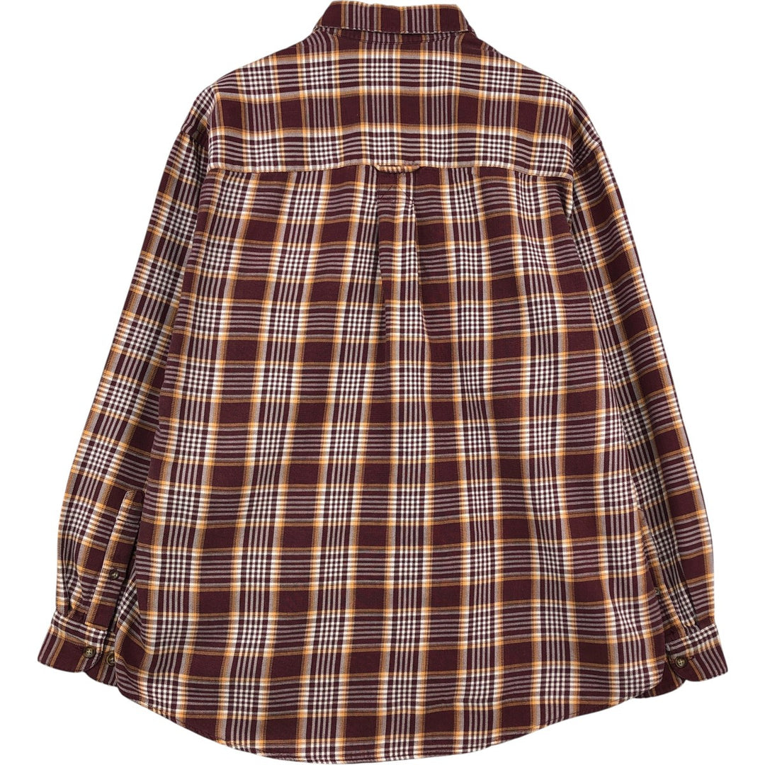 Eddie Bauer Lightflannel Check Shirt, Men's Size Medium cotton wine-red Vintage Second Hand