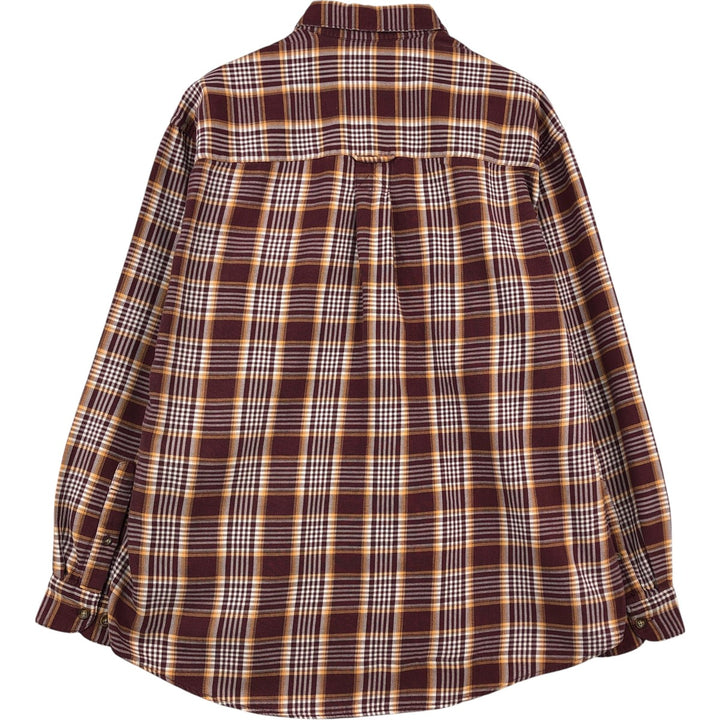Eddie Bauer Lightflannel Check Shirt, Men's Size Medium cotton wine-red Vintage Second Hand