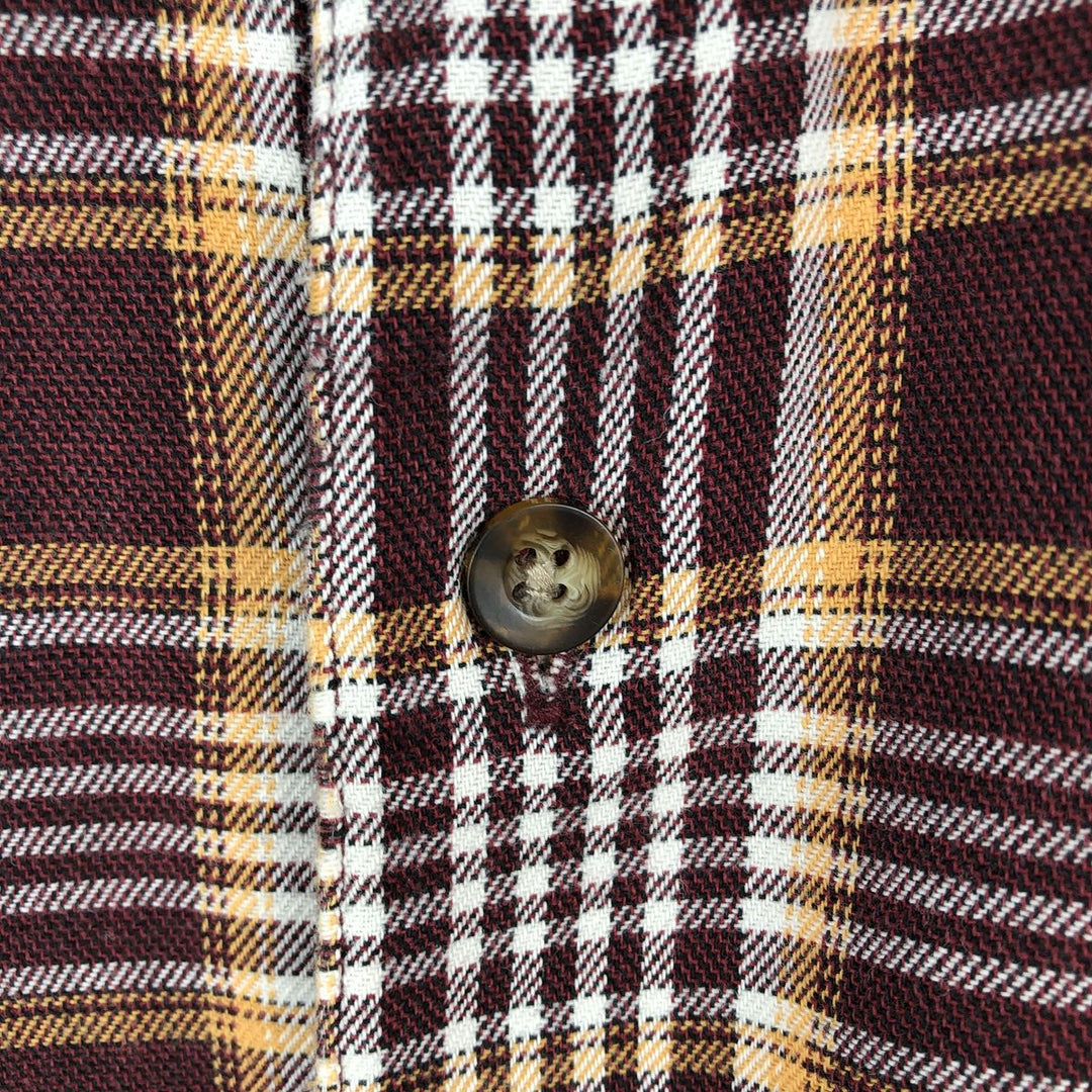 Eddie Bauer Lightflannel Check Shirt, Men's Size Medium cotton wine-red Vintage Second Hand